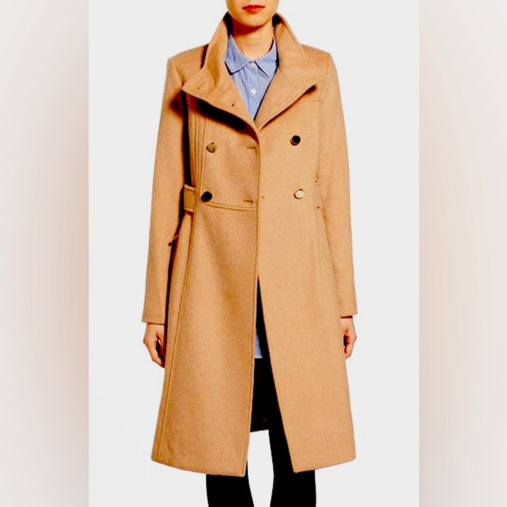Eliza J Military Pea Coat Camel